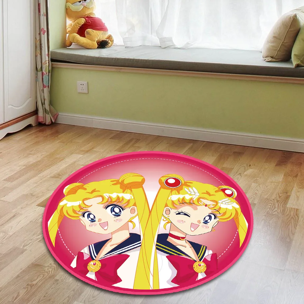 Розовый Кошачий круглый коврик напольный ковер для дома спальни гостиницы