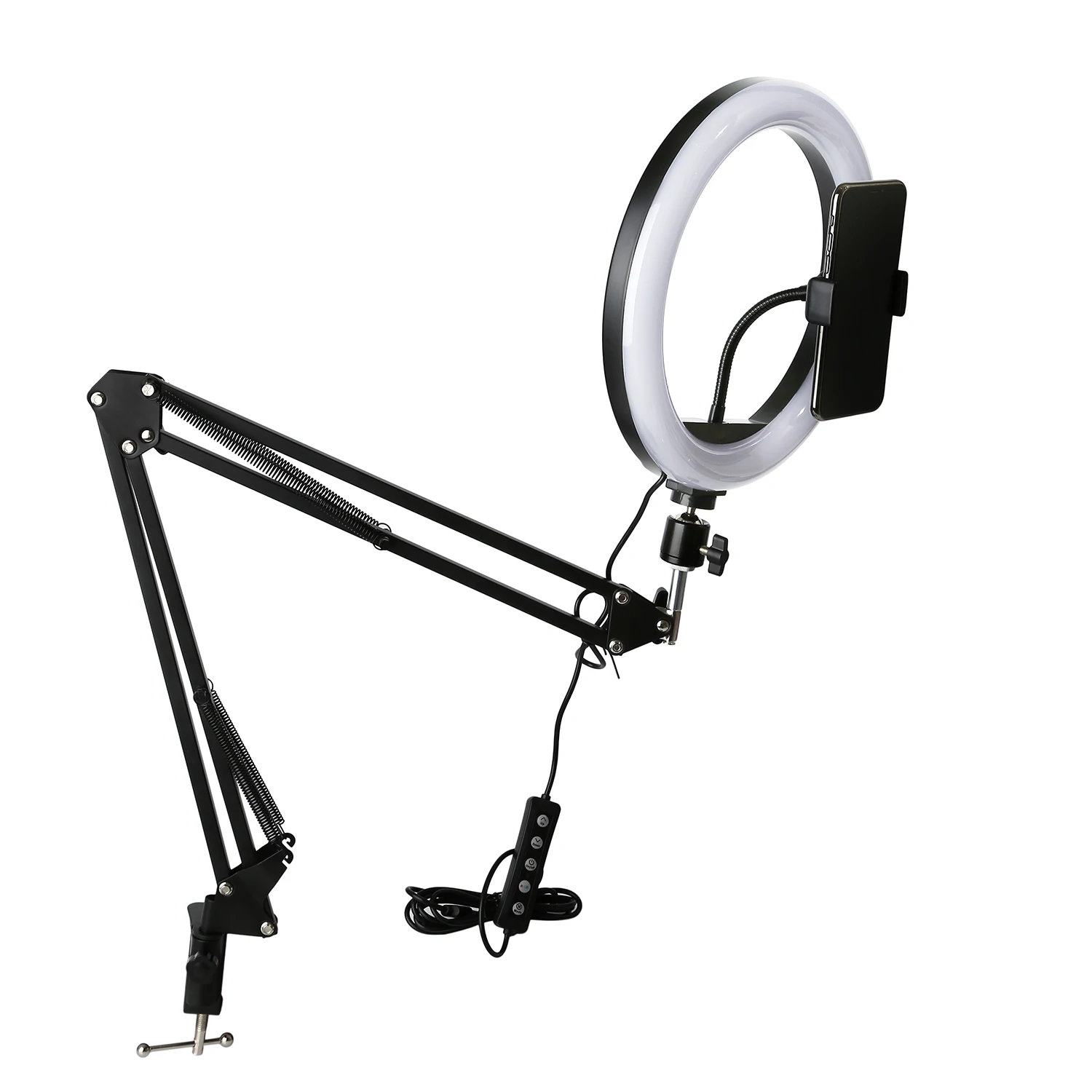 Selfie Light 26cm 33cm Ring RGB Lamp With Long Arm Desktop Tablet For Phone Video Live Overhead shooting Manicure