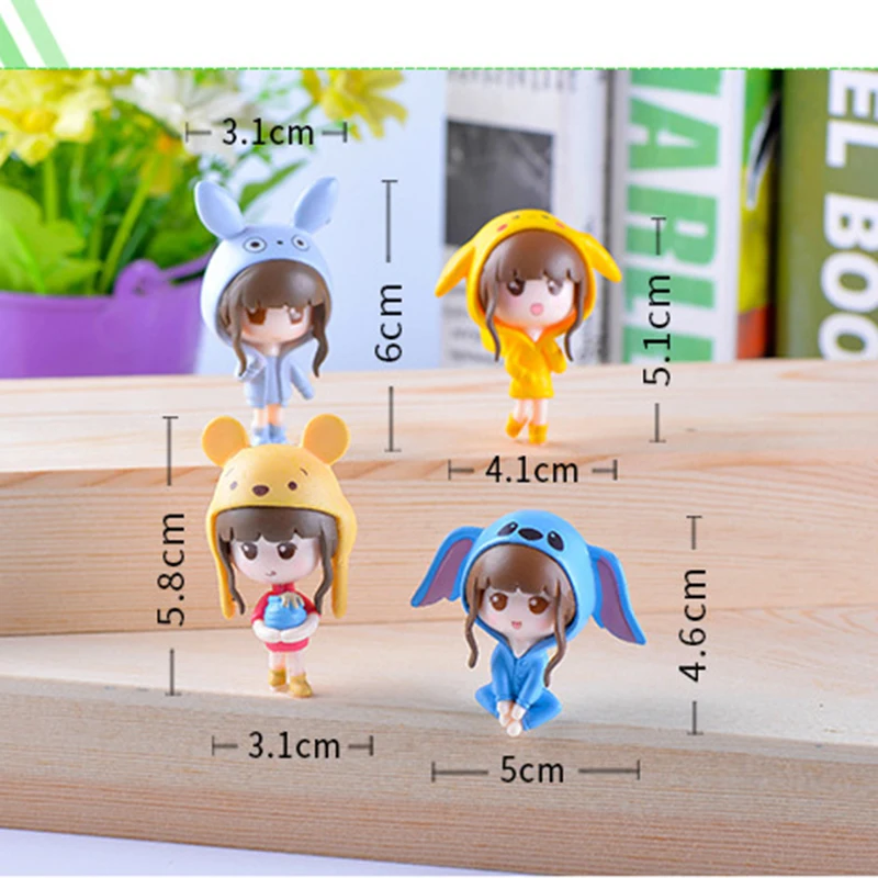 

4 Pcs Creative Micro Landscape Decoration Crafts Gift Ornaments Diy Landscaping Decoration Small Q Female