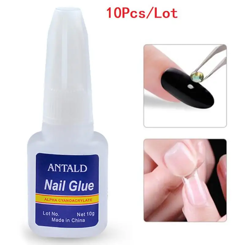 

10Pcs/Set Mini Beauty Nail Glue False Art Decorate Tips Acrylic Glue Nail Accessories False Nail Extension Glue Colle Faux Ongle