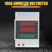 d52 2047 led display din rail watt meter ammeter voltmeter volt amp active power factor time energy voltage current monitor