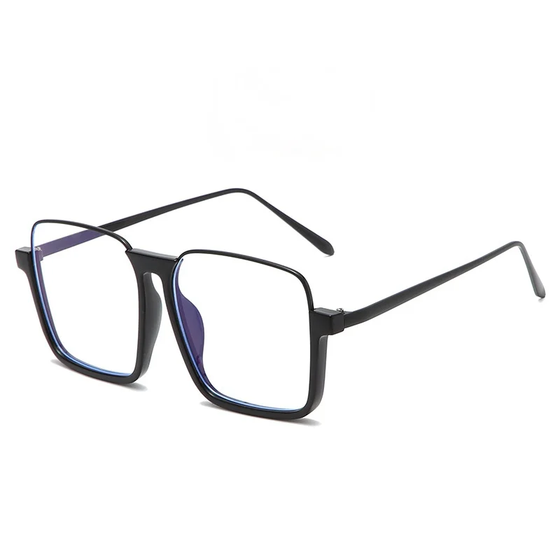

47308 Square Half rimless Frame Oversized Anti Blue Light Glasses Frame Men Women Fashion UV400 Retro Eyeglasses