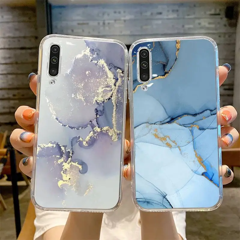 

Marble color pattern lines Phone Case Transparent For Samsung Galaxy A S 8 9 10 12 20 21 40 50 52 51 70 71 2019 fe 5g ultra plus