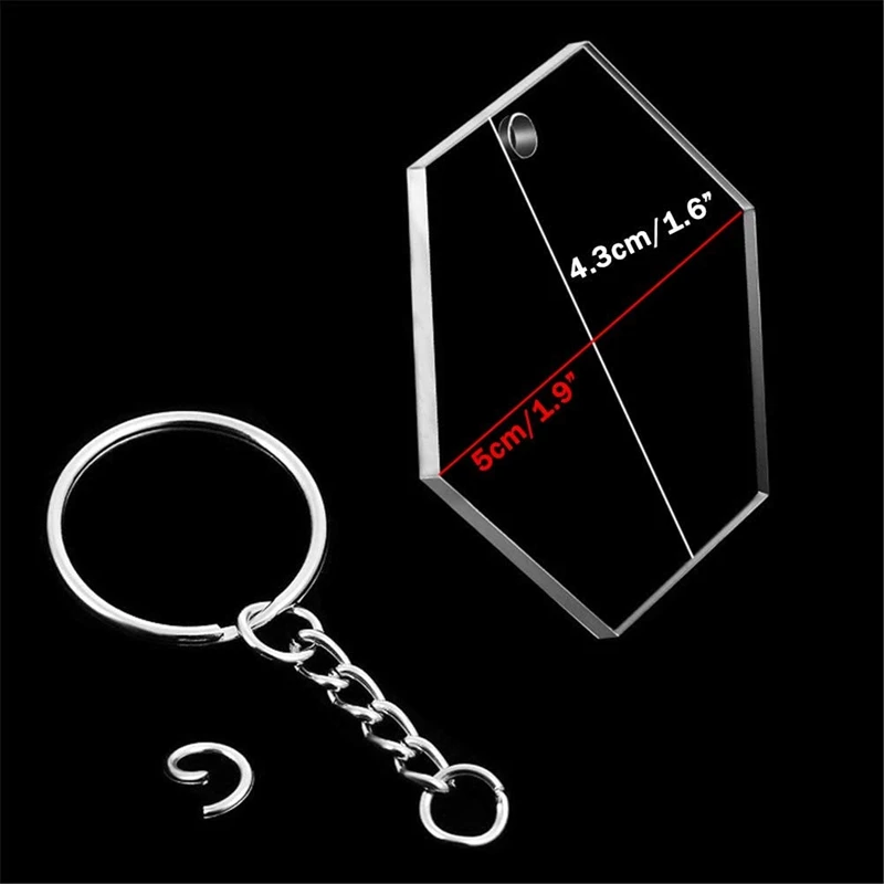 Прозрачный шестигранный прозрачный набор дисков брелки акриловый брелок для