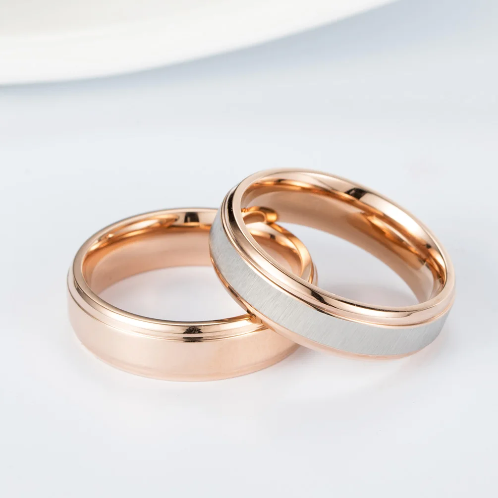 

Korean version of the rose gold Hengsha ring, men's and women's brushed ring, simple tail ring, couple ring custom wholesale