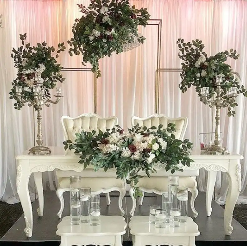 

Custom 6.5ft Metal Rectangular tall floral stand/ Geometric stand/vase backdrop stand column arch / wedding backdrop arch