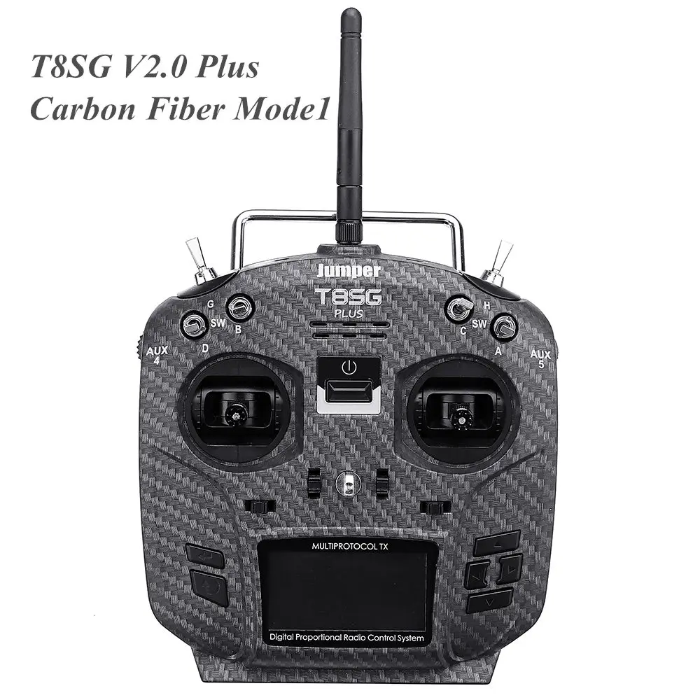Carbon Fiber Mode 1 Jumper T8SG V2.0 Plus Hall Gimbal мультипротокол Расширенный 2," oled-передатчик для моделей Flysky Frsky RC запчасти - Цвет: Carbon Fiber Mode 1