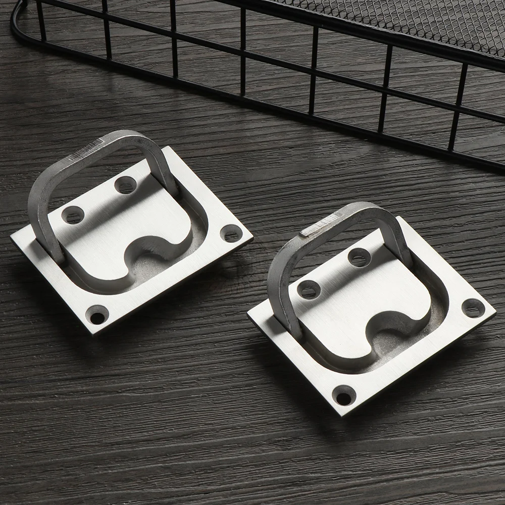 Встраиваемые ручки для дверей шкафа из нержавеющей стали выдвижное кольцо