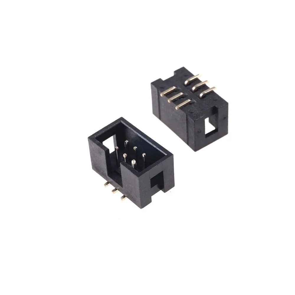 100 шт. SMT 2 54 мм 2x3 контакта 6 P Корпусная коробка Заголовок IDC разъем прямой штекер
