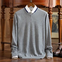 mens v neck cashmere sweater 2021 autumn winter warm cashmere jumper clothes homme man hombres sweater large size pullover