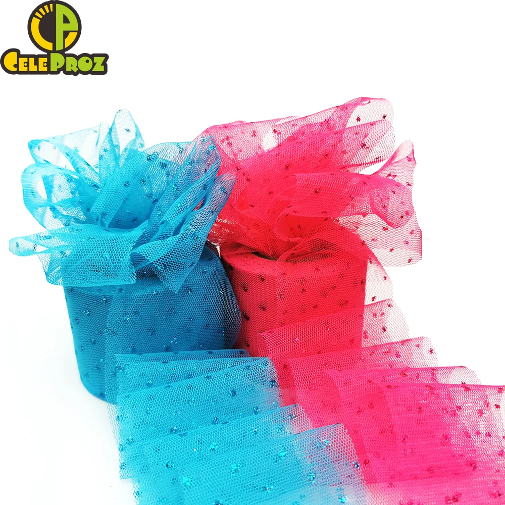 Блестящий тюль 6 см сверкающие блестящие сетчатые ленты с блестками в рулоне