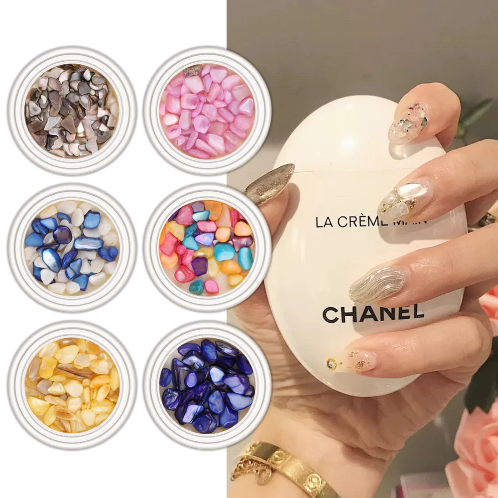 

New Style Manicure Shell Slices 12 Grids/Box Nail Art Accessories DIY 12 Colorful Set Japanese Natural Abalone Slices Decoration