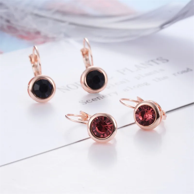 Богемные кристаллы стразы цирконий серьги для женщин золотой цвет круглый шар