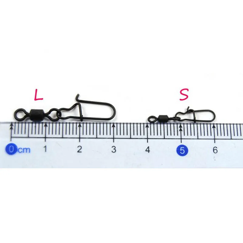 JIGEECARP 20 шт./лот латунный вращающийся вертлюг с защелкой матовый черный крючок для