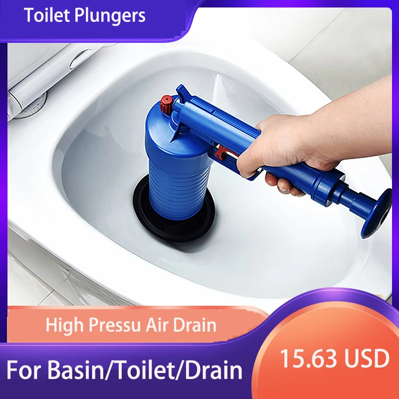 

Sewer Pipe Dredge Cleaner Blaster Pump Air Powerful Drain High Pressure Clogged Remover Bathroom Toilet Manual Sink Plunger