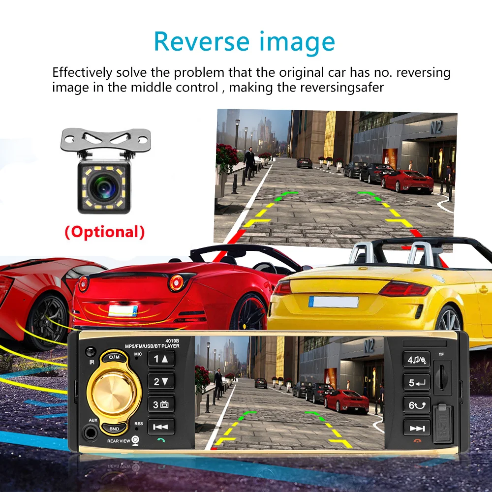 Автомагнитола Podofo стерео-система с MP3-плеером 4 &quotTFT-экраном Bluetooth дистанционным