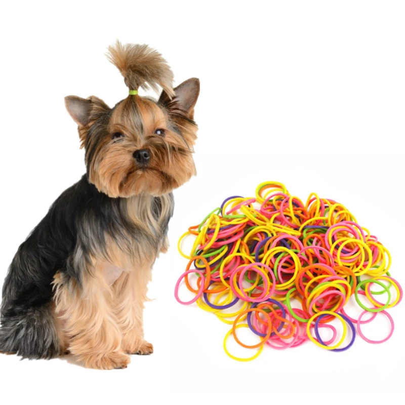 

170PCs High Elasticity Pet Hair Rubber Band Dog Cat Hair Accessories Colorful DIY Hair Bows Grooming Hairpin Dog Accessories
