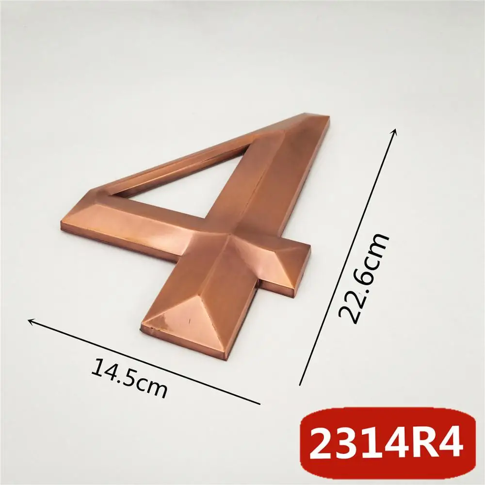 4 23cm Big Size 3D Digits Door Numeral Plate Plaque Sign Sticker With Self-adhesiv for door waterproof Plastic House Number - Цвет: 4