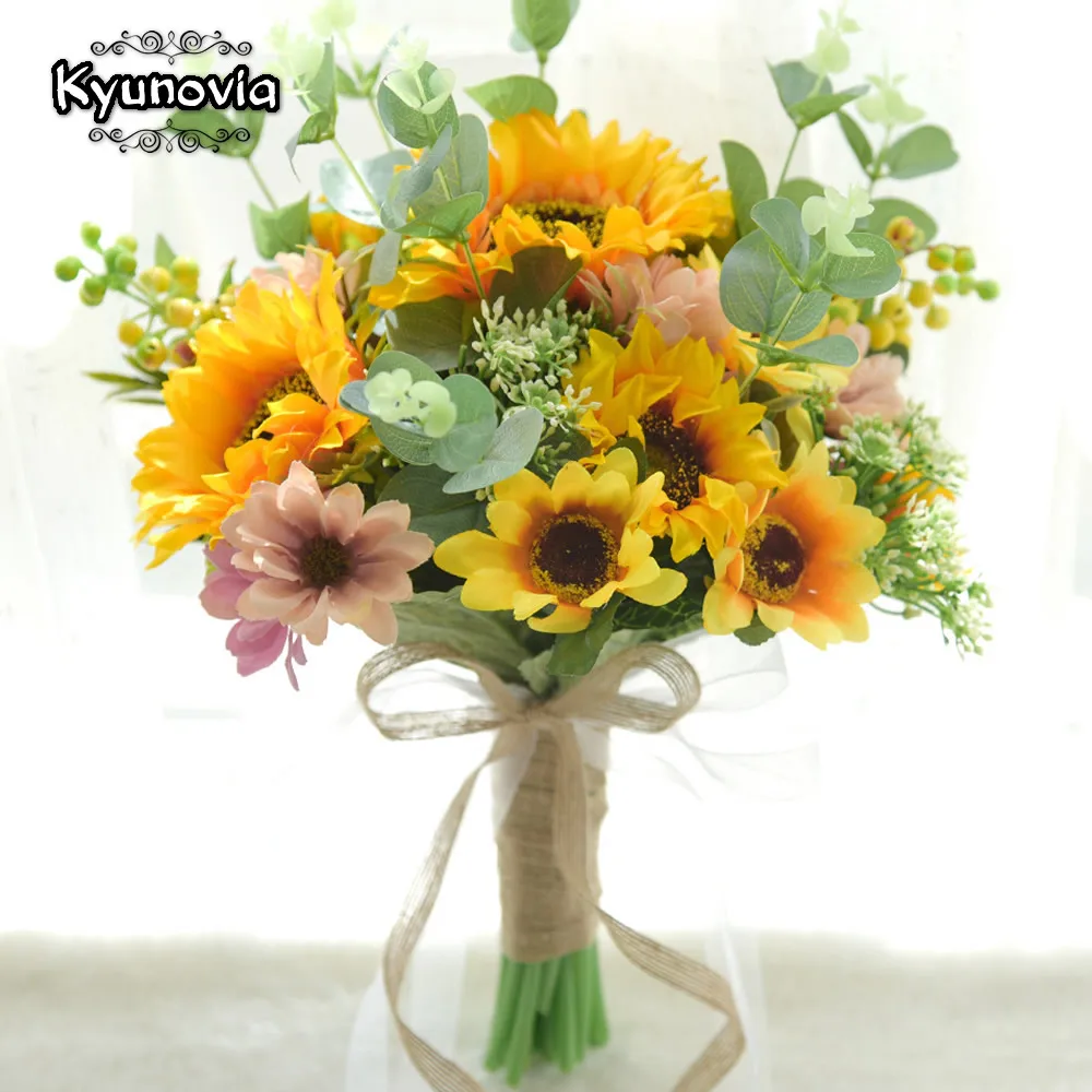 Подсолнух наружная Фотография Свадебные аксессуары букеты Ramos De Novia