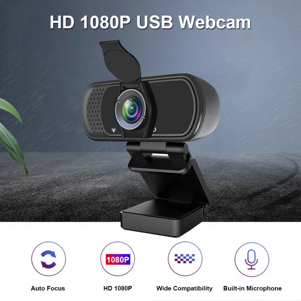 

1080P HD USB Webcam Video Conference Live Streaming Web Camera with Microphone Widescreen Video Work Home Accessories