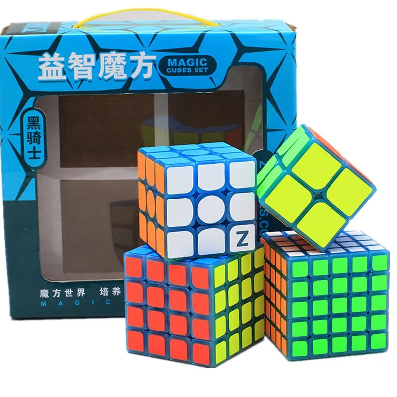 Zcube черный рыцарь набор Подарочная коробка 2x2 3x3 4x4 5x5 волшебный куб безопасный АБС