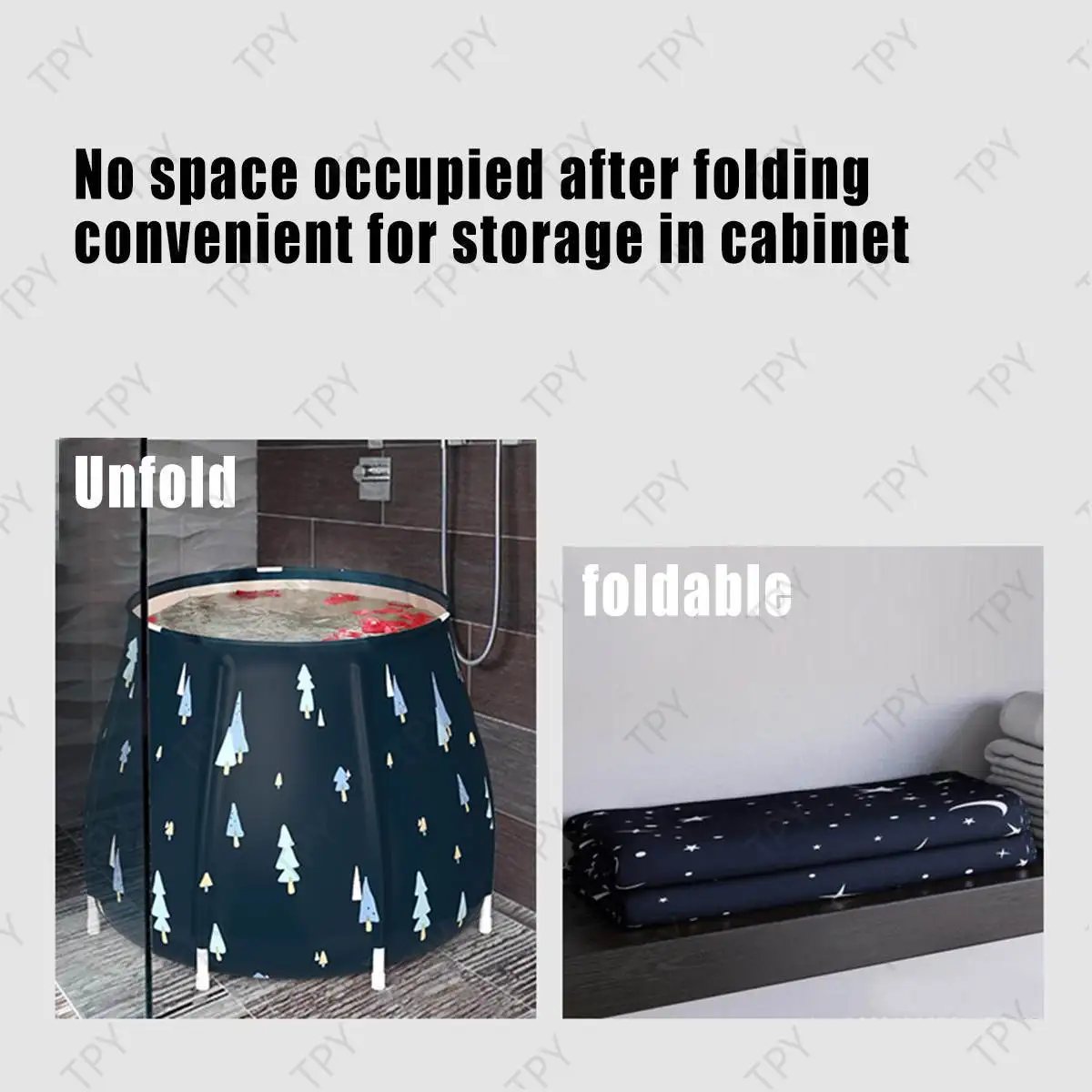 

Adult Foldable Bathtub with Cover Steam Household Bathtub Full Body Soaking Tub Folding Tub Hot Tub Spa Home Bathtub Artifact