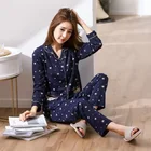 Женская пижама с длинным рукавом, осенняя одежда для сна