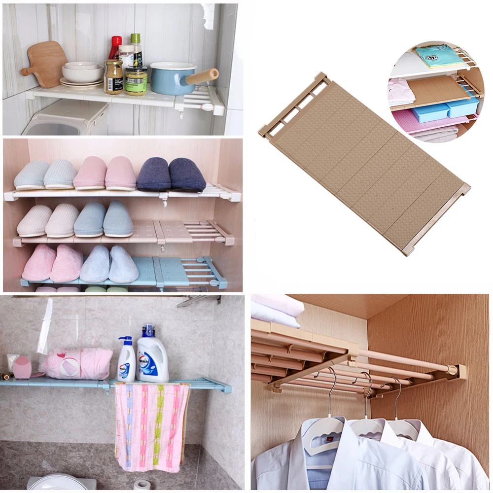 Регулируемая полка экономящая пространство растягивающаяся для ванной кухни