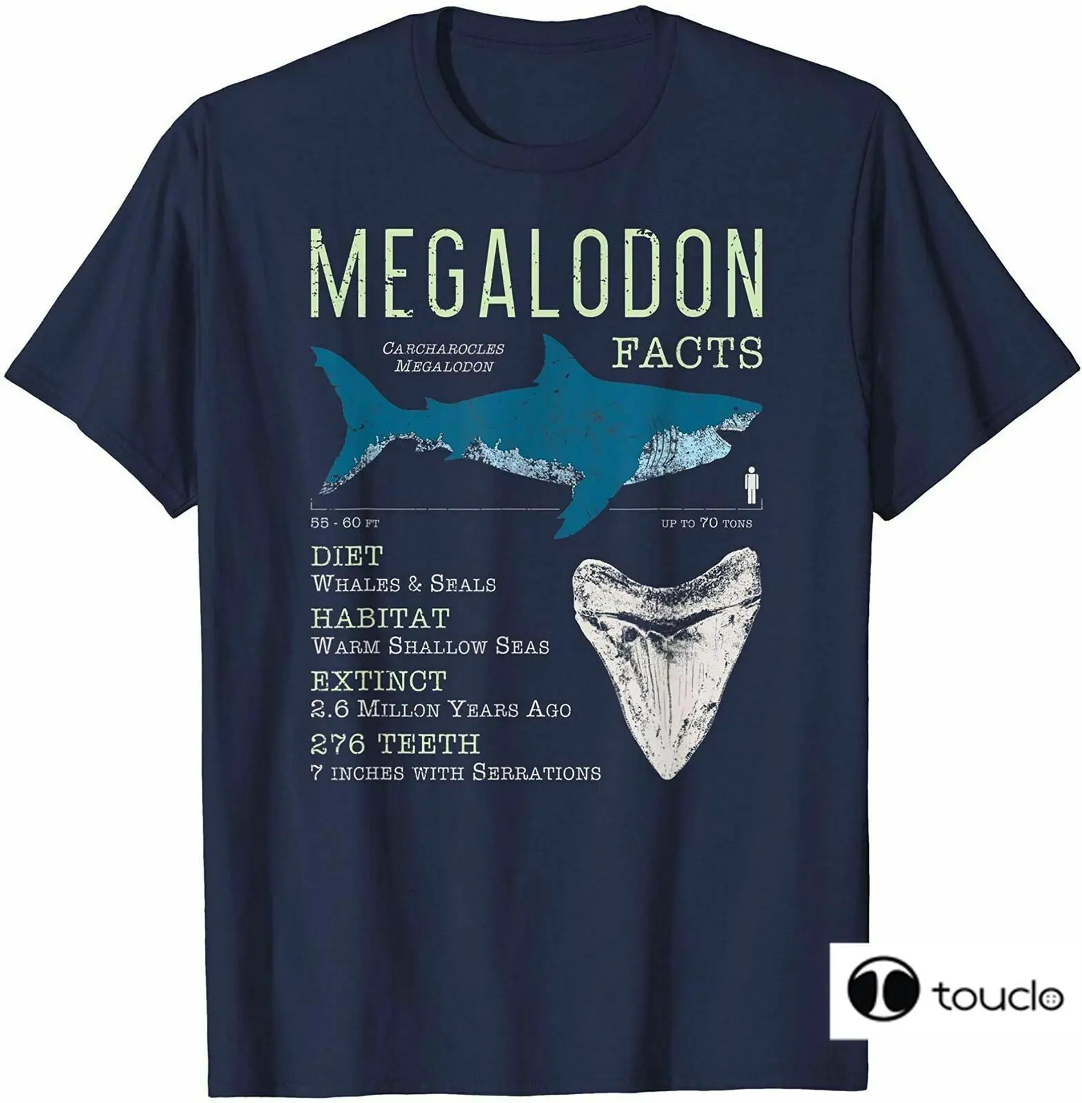 

New Megalodon T-Shirt Meg Facts Funny Shark Lover T-Shirt Gift For Science Lover Men'S Novelty T-Shirts Cotton Tee S-5Xl