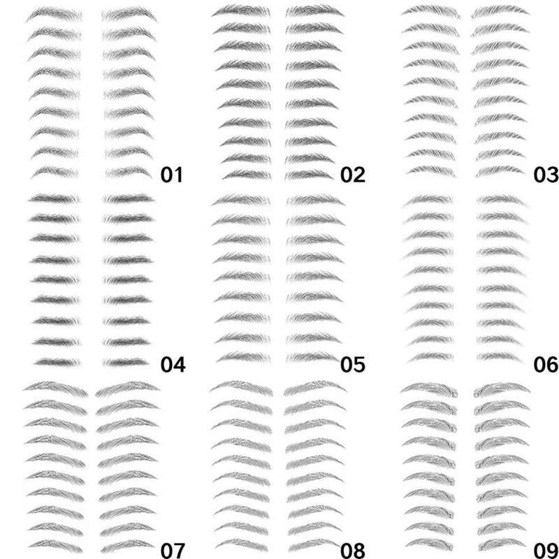 

3D Eyebrow Sticker Bionic Tattoo Semi-Permanent Water Transfer Sticker Embroidery Supplies Makeup Tattoo Waterproof Eyebrow
