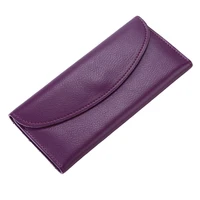 luxury designer wallet genuine leather fashion solid hasp long thin purses for women