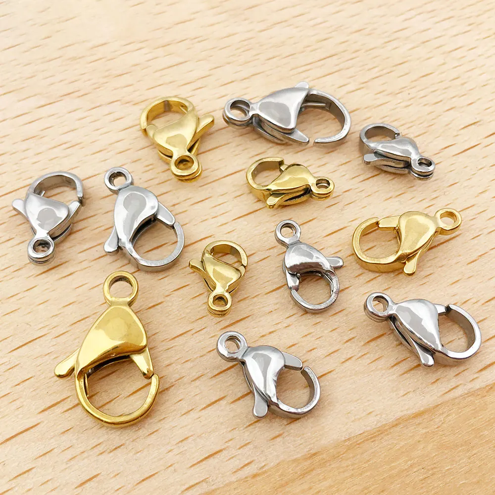 

10pcs 2 Colors Stainless Steel Lobster Clasps for Bracelet Necklace Hooks Chain Closure Findings Accessories for Jewelry Making