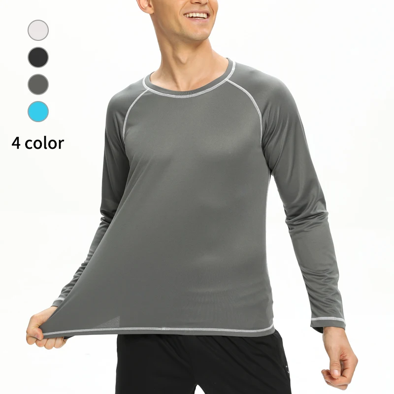 

Men Sport Tshirt UPF 50+ UV Sun Protection Long Sleeve Swimsuit Swim Rash Guard Quick Dry Surf Driving male T Shirt For Swimming