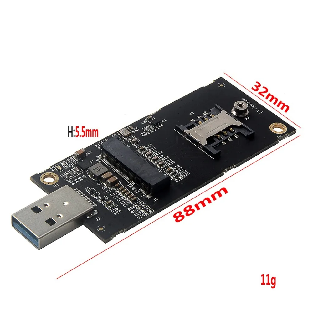 NGFF в USB адаптер с слотом для SIM-карты B для модуля ngff M.2 3G 4G LTE DE5811E DW5821E ME906 EM7455 ME936.