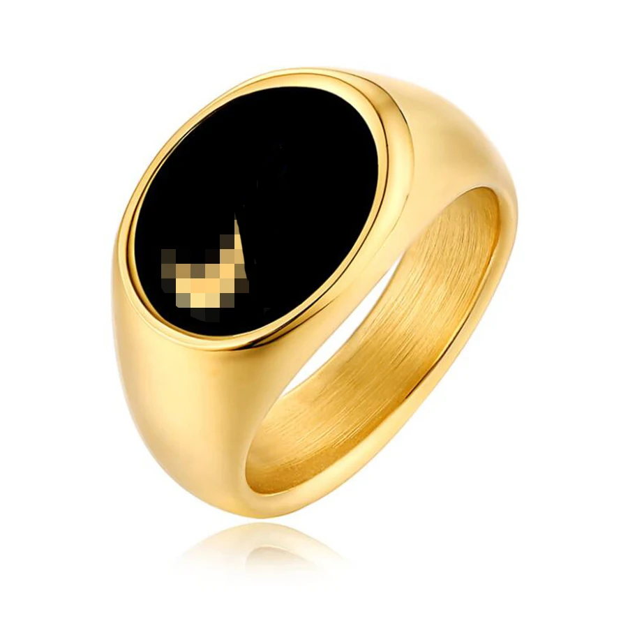

Ring titanium steel ring hiphop oval ring hip hop creative personality street style ring does not fade and is not allergic