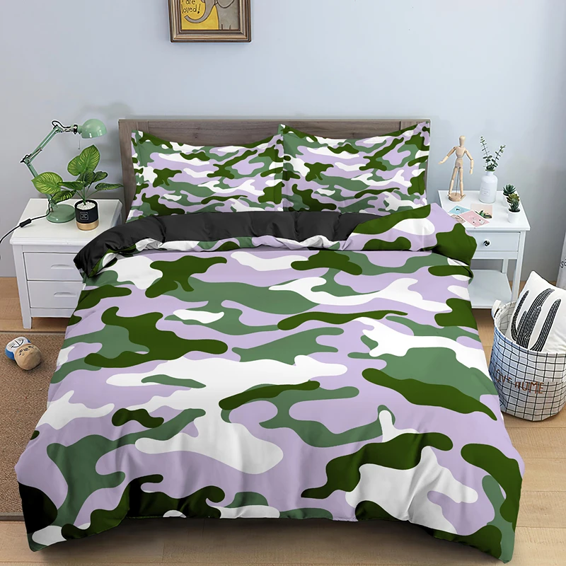 

New 3D Print Colorful Camouflage Bedding Set Single Double King Queen Size Duvet Cover with Pillowcase 2/3pcs Morden Bedclothes
