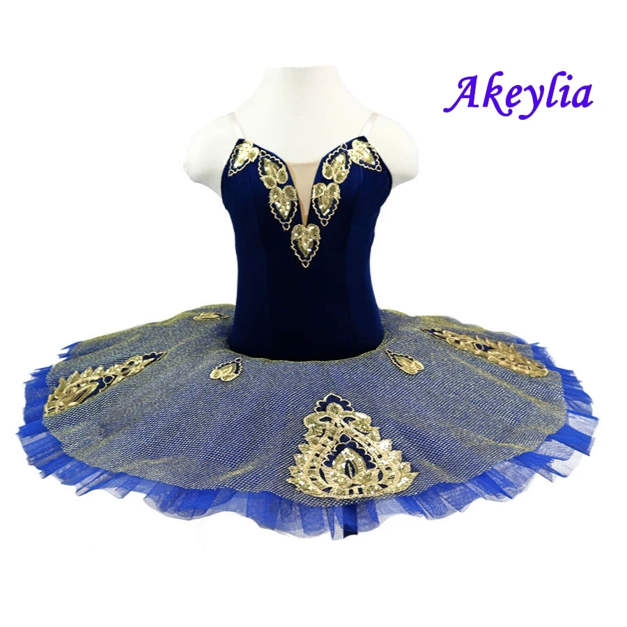Royal Blue Балетная пачка с лебедем, темно-синяя, золотая, блинная пачка, балетная пачка для девочек, профессиональная пачка, балетные костюмы с Щелкунчиком - Цвет: Royal Blue