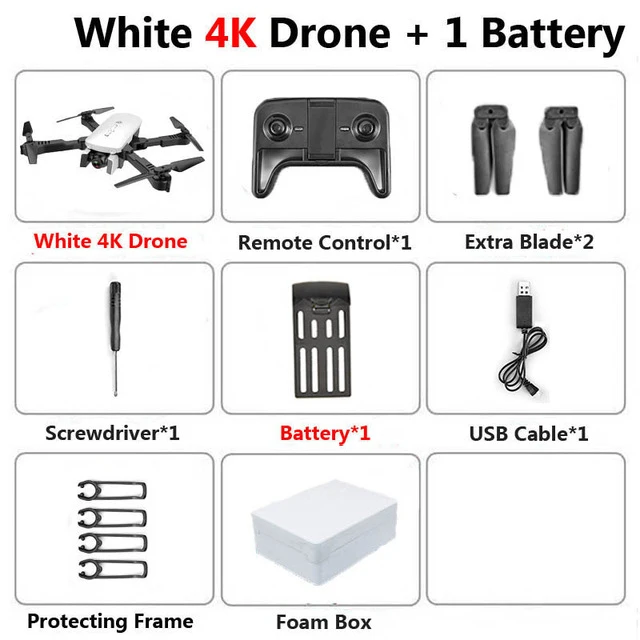 4K 1BAT foam box Радиоуправляемый Дрон с 4K HD камерой FPV Wi-Fi функция удержания высоты Selife Дрон складной Квадрокоптер Vs E58 SG106 M69 xs816 дроны - Цвет: 4K 1BAT foam box