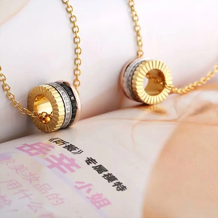 Ожерелье женское из керамики с цирконом брендовая бижутерия белого и черного