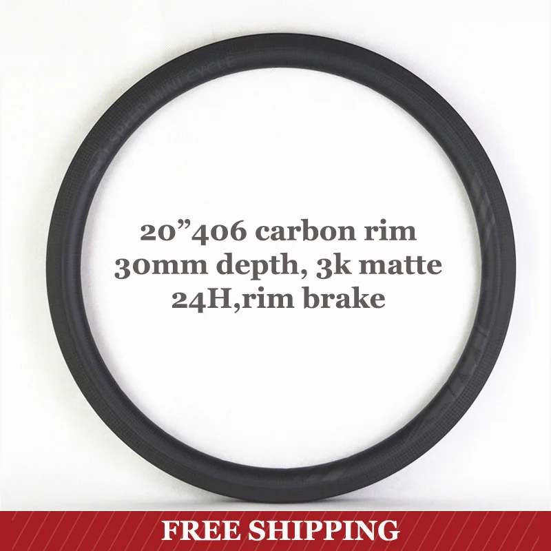 Billig 20 Zoll 406 Carbon Rim Tiefe 30mm Breite 25mm Full Carbon Rad Rennrad BMX Räder Mini In Lager SMC Geschwindigkeit Mini Zyklus