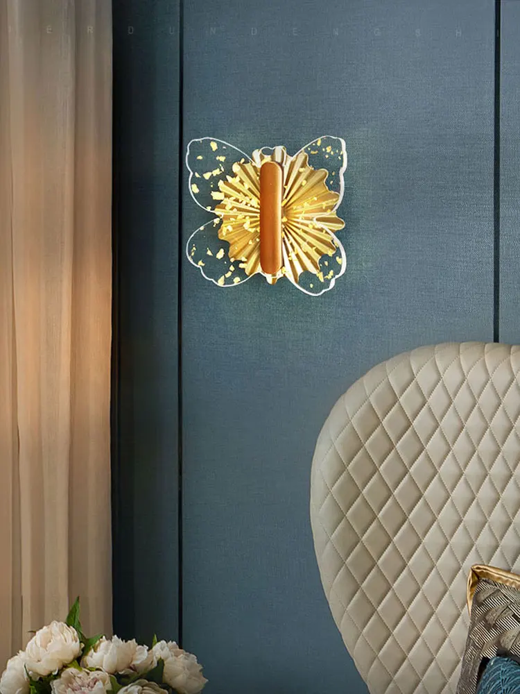 

New Design Nordic Bedside Wall Lamps Living Room Background Wall Lamp Home Indoor Art Lighting Decoration gold night light