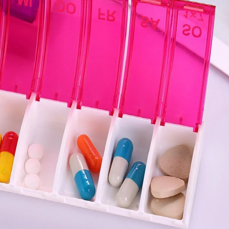 Портативный 7 дней органайзер для лекарства на неделю Планшет контейнер таблеток