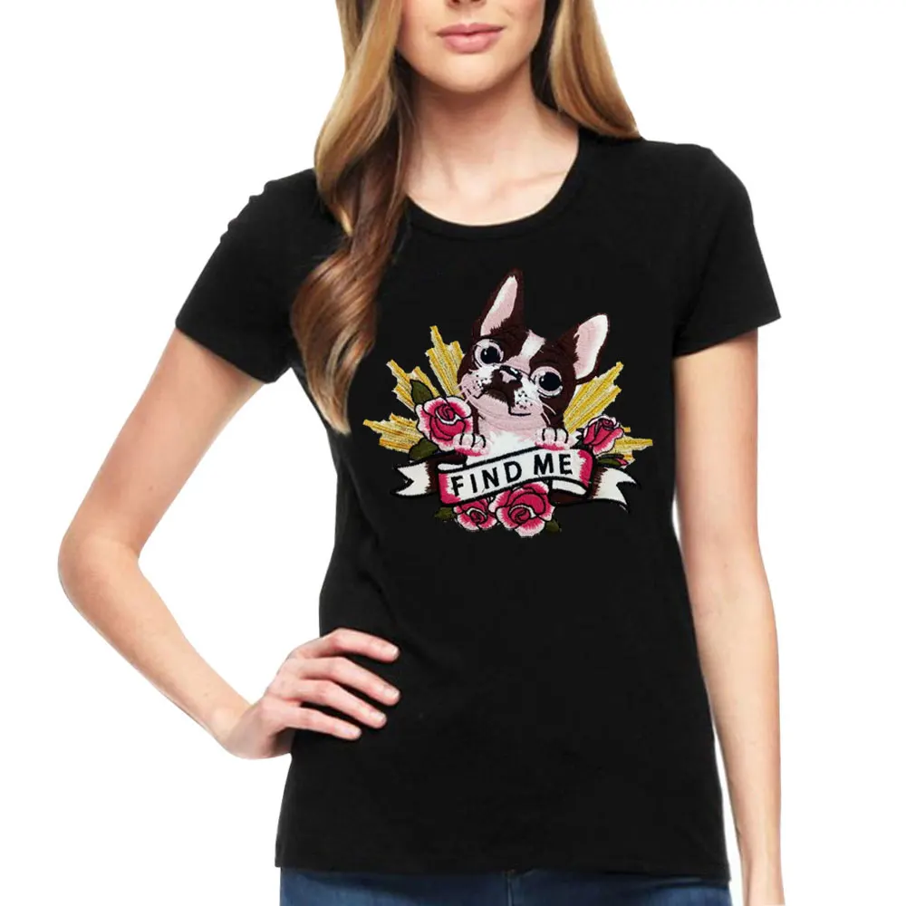 Женская хлопковая Футболка с вышитым бисером и цветочным принтом футболка