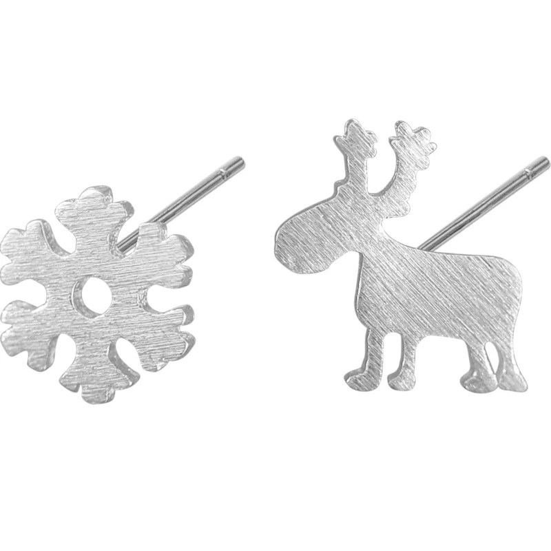 Модные серьги из стерлингового серебра 925 пробы рождественские в виде лося и
