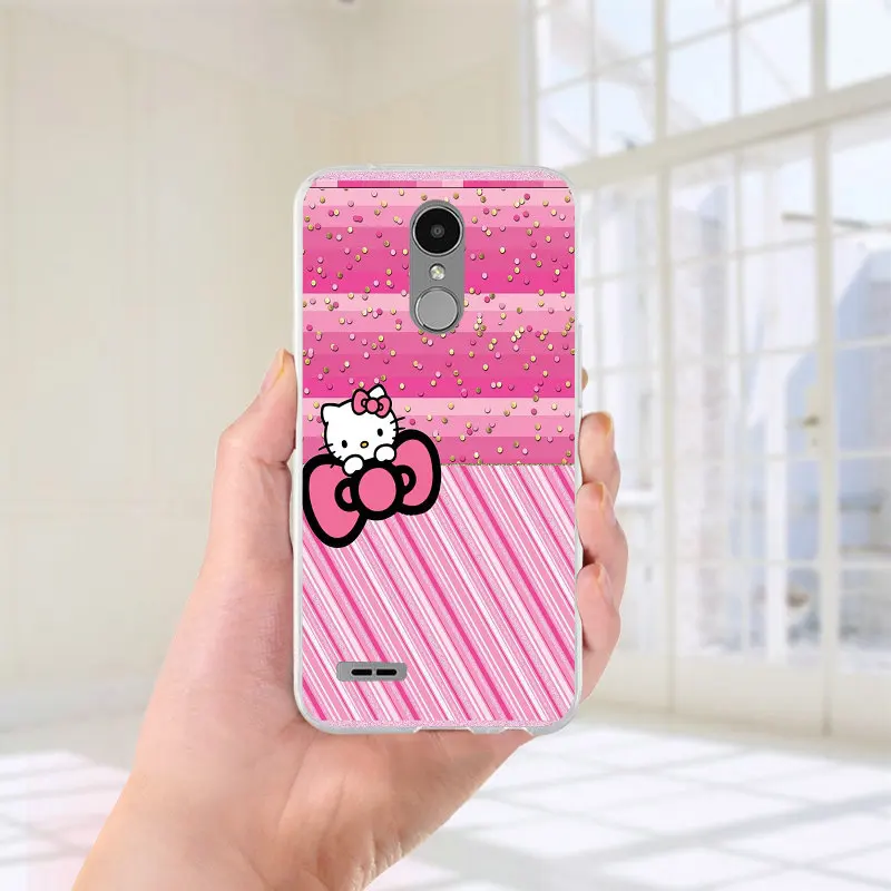 Милый дизайн hello kitty Мягкие силиконовые ТПУ чехлы для телефонов чехол LG G7 K8 K10 K12 K40