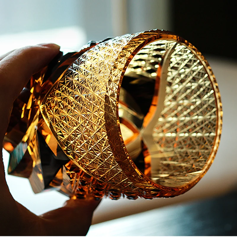 Стакан для виски в японском стиле Кирико стакан ручной работы хрустальный вина