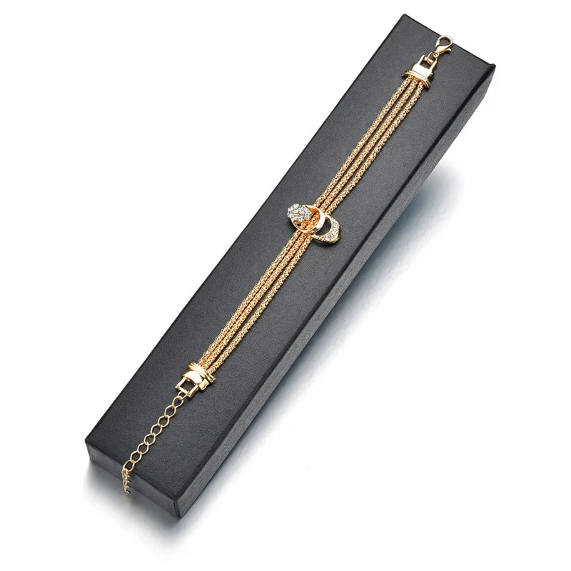 Комплект из колье серёг браслета и кольца с кристаллами | Украшения аксессуары