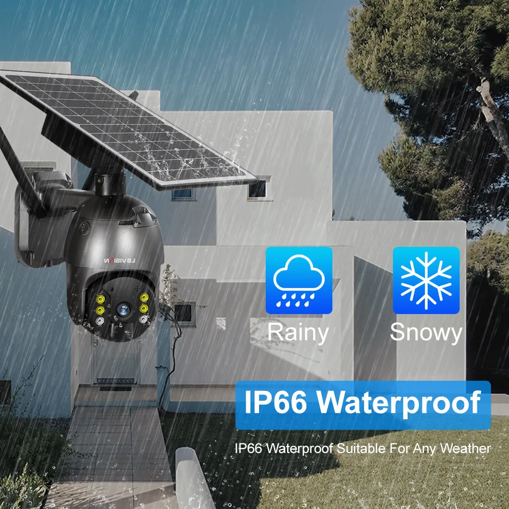 IP-камера наружная беспроводная водонепроницаемая с ночным видением 8 Вт 4G Wi-Fi HD