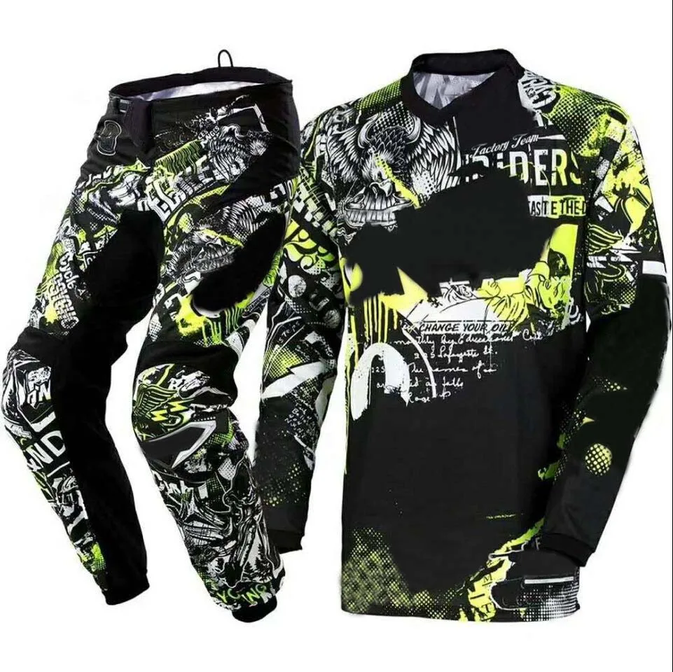 Зеленый MX гонки элемент Warhawk серый мотокросса велосипед MX Dirt gear-Jersey брюки комбо набор - Цвет: Зеленый