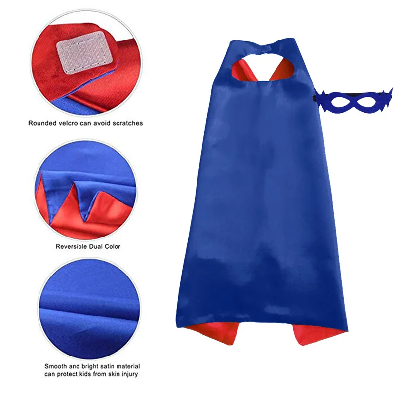 Аниме Косплей Костюм накидка с маской супергероя Двусторонняя детская на день
